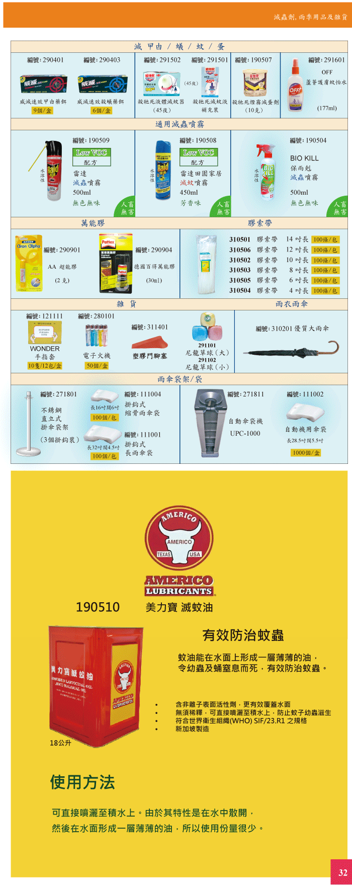 Insect Killer and Rain Wear